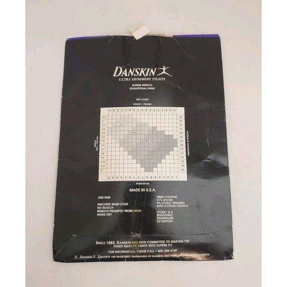 Danskin Ultra Shimmery Tights 1993 Lt Toast Size A NOS 1331 - Picture 7 of 7